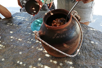 Traditional chickpea soup served at Kavos studios