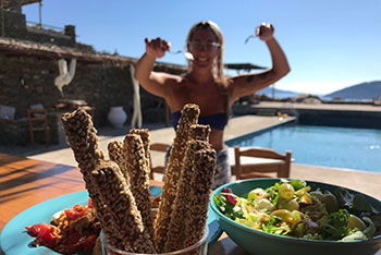 Healthy snacks at Kavos studios