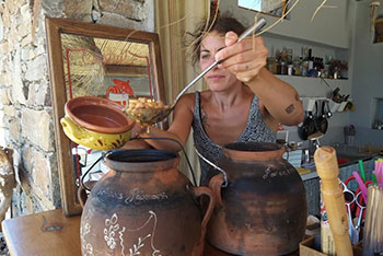 Traditional chickpea soup served at Kavos studios