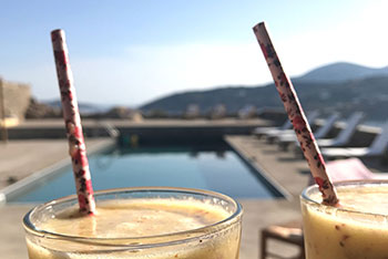 Refreshing juices at the pool bar