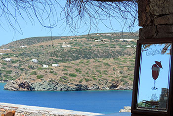 Sea view from the pool bar at Kavos studios