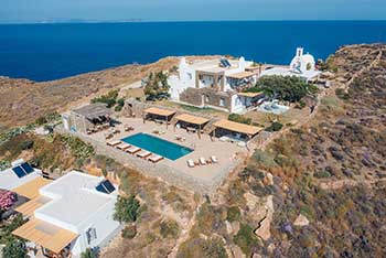 The pool area at Kavos studios
