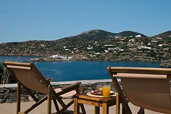 View from the pool at Kavos studios