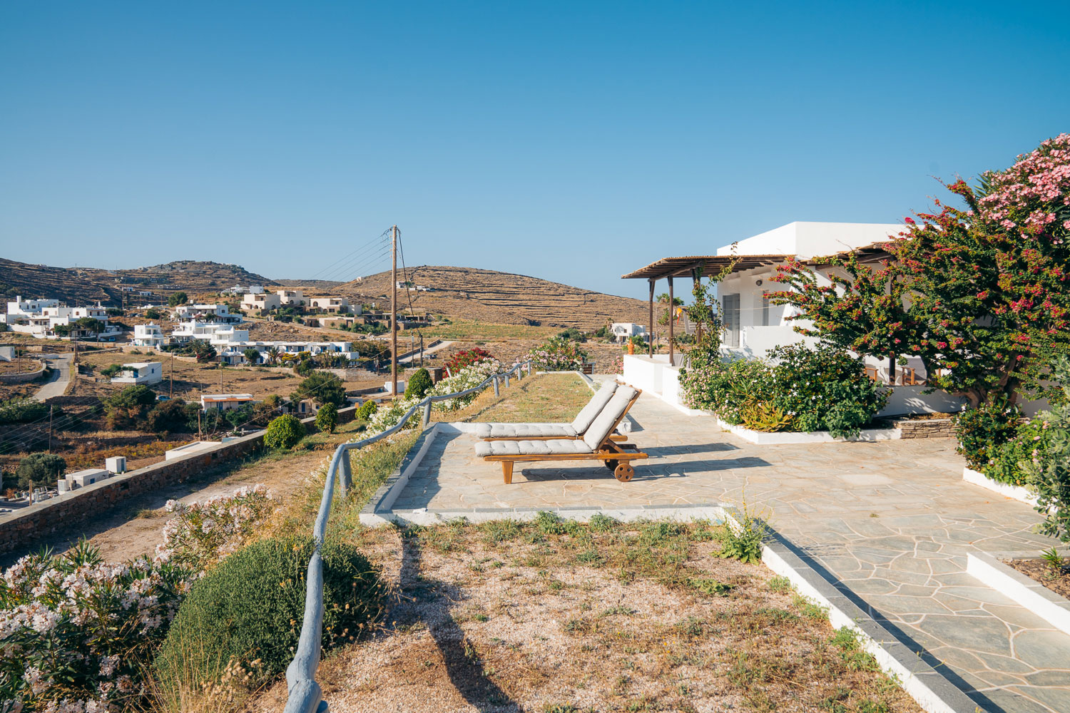 The patio of Studios Almira and Rigani at Kavos