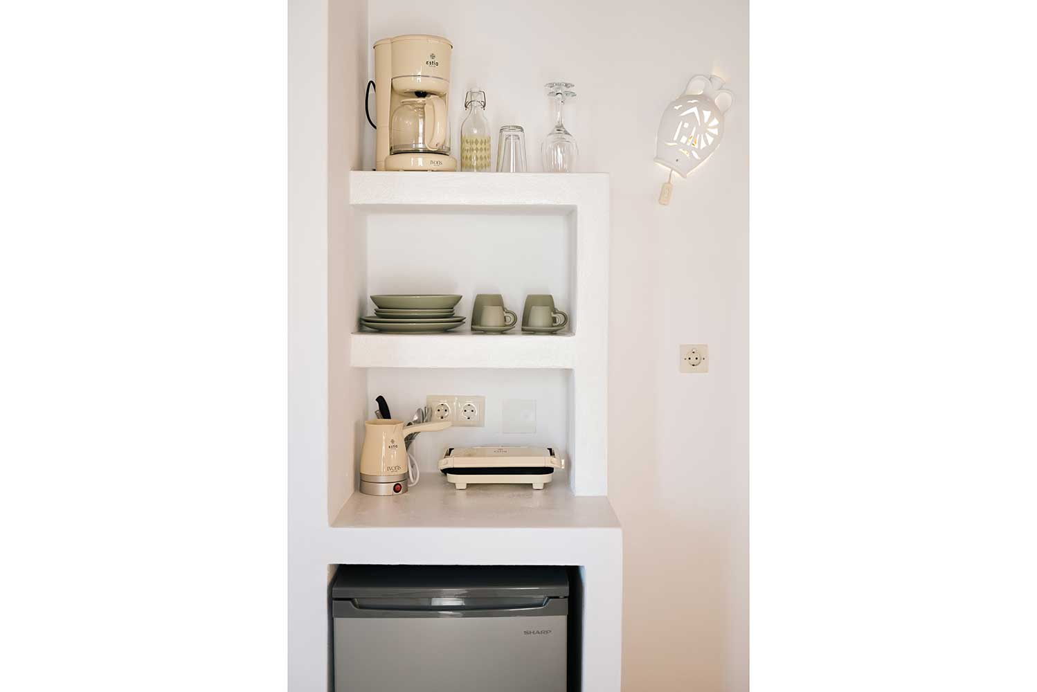 The interior of the studios Almira and Rigani at Kavos, Sifnos