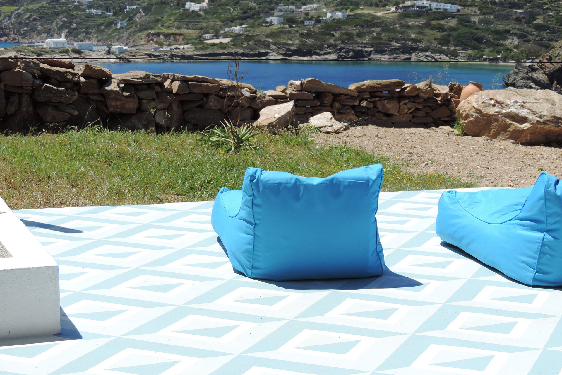 The patio at Ambeli family house at Kavos