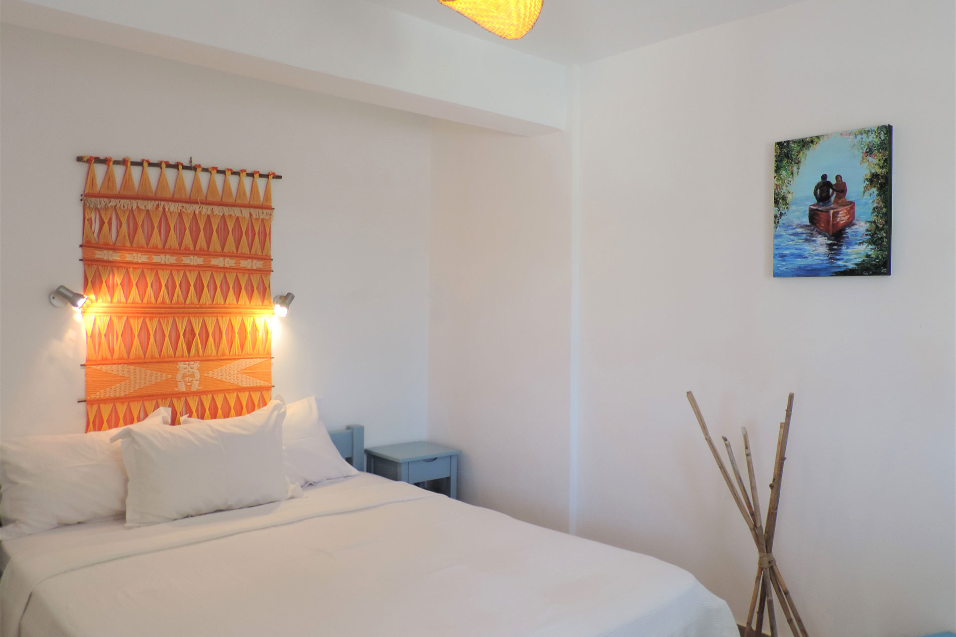Bedroom with double bed Ambeli family house at Sifnos