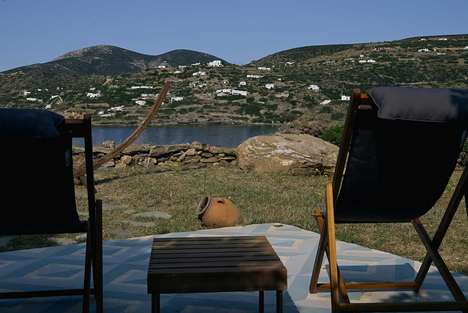 The patio at Ambeli family house at Kavos