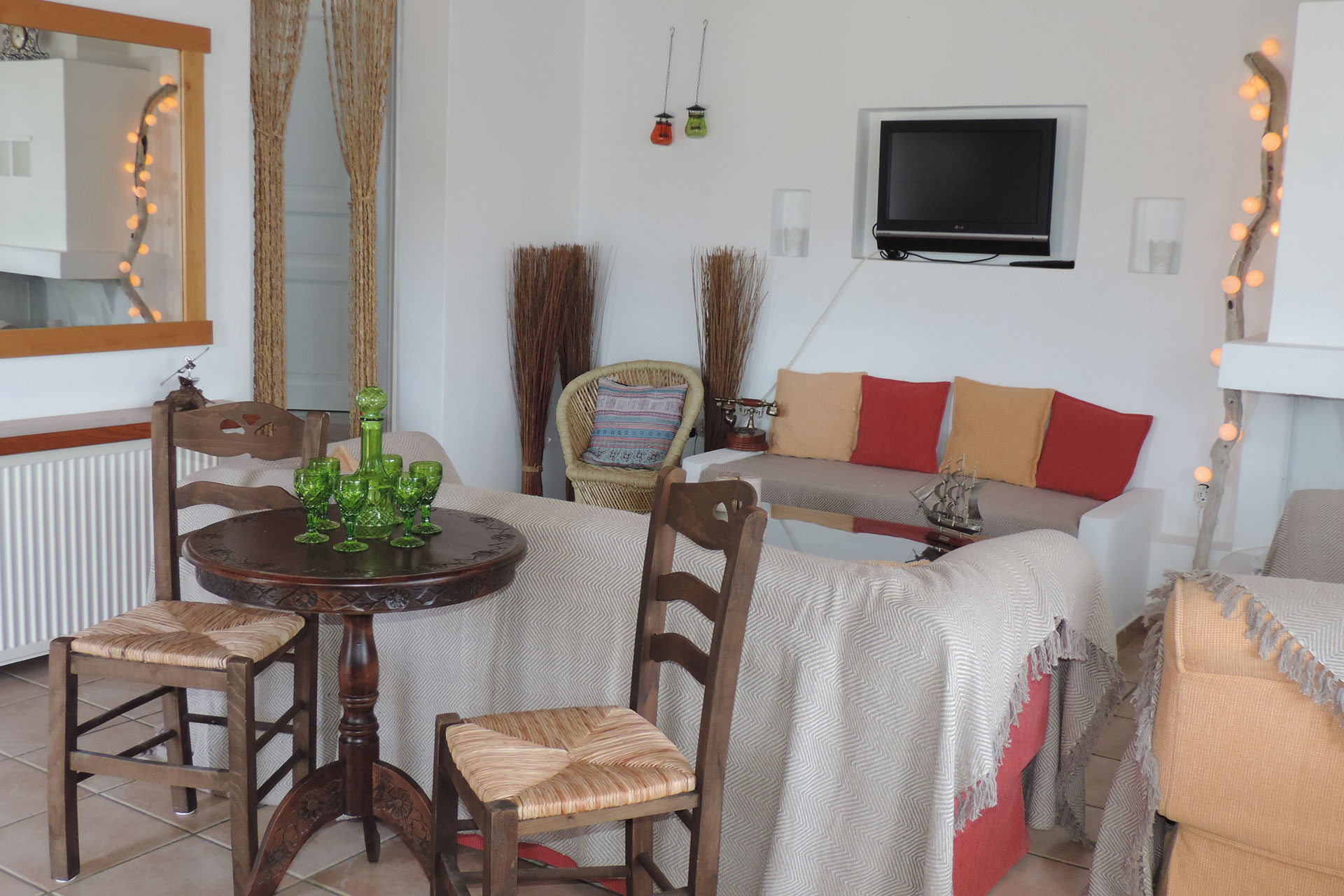 The sitting room of Elia family house at Kavos