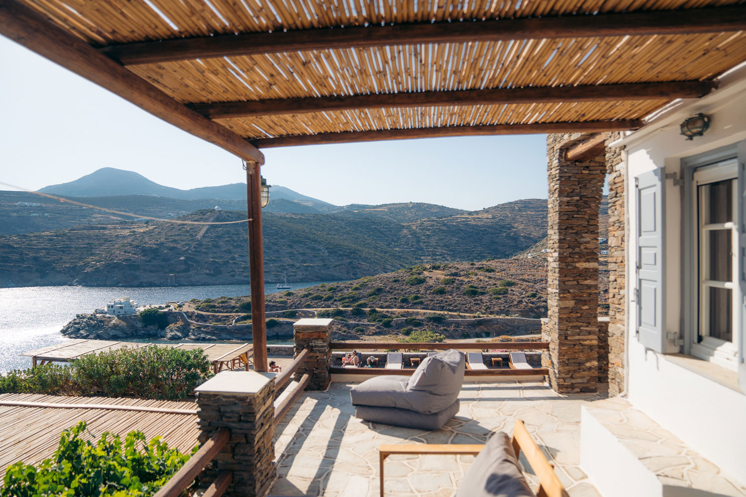 The patio of Elia family house at Kavos