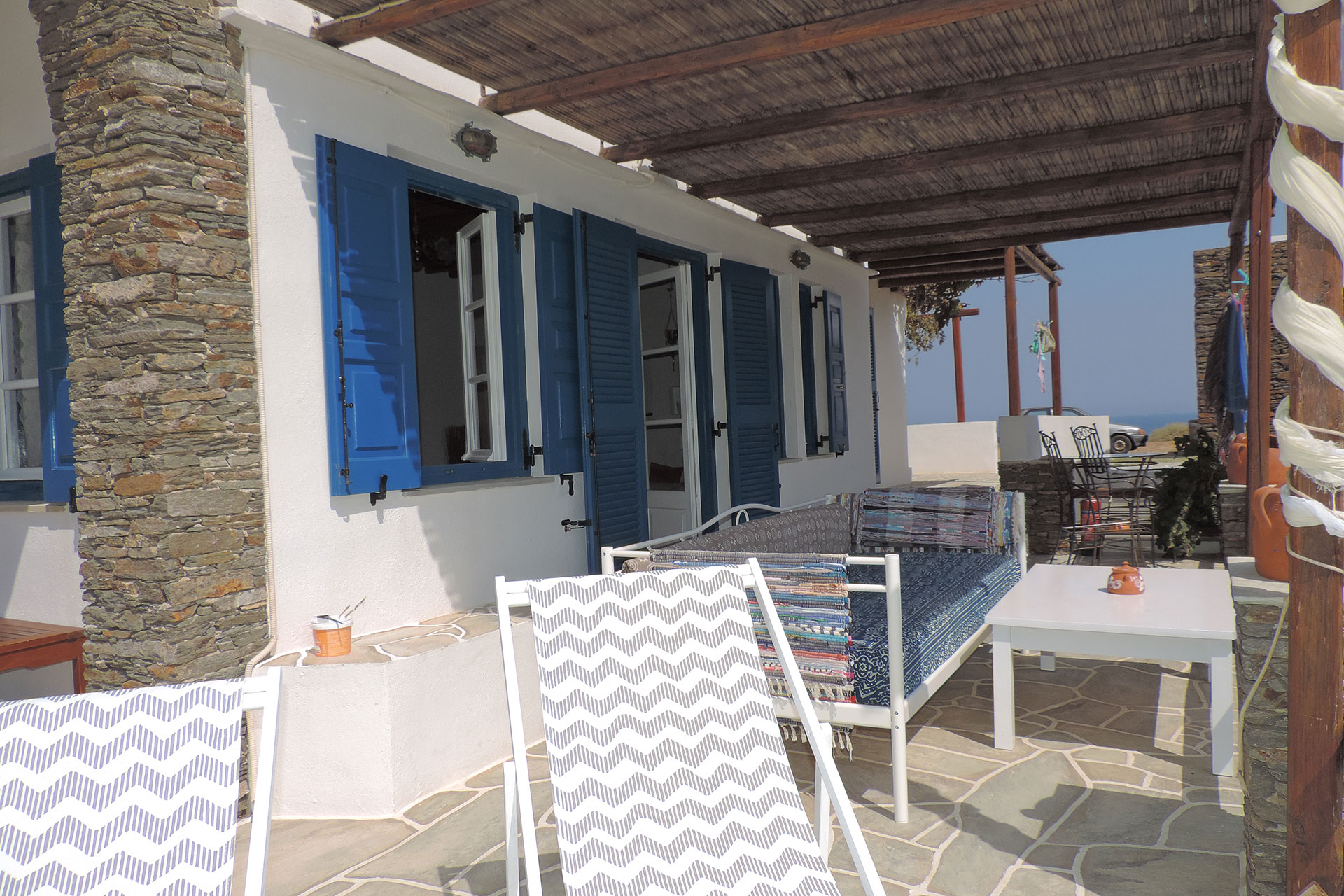 The patio of Elia family house at Kavos