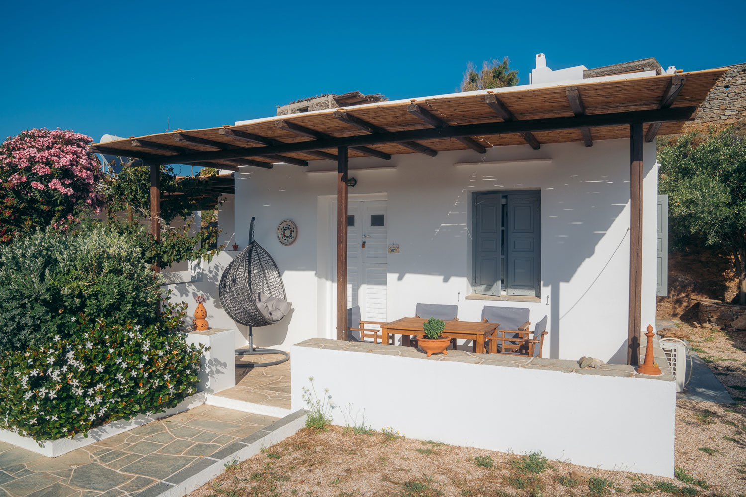 Le balcon de la maison familiale Elia à Kavos