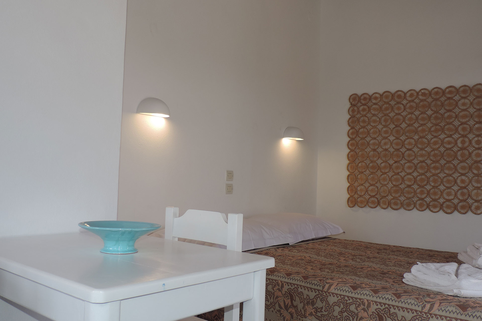Bedroom with double bed at Louisa family studio at Kavos