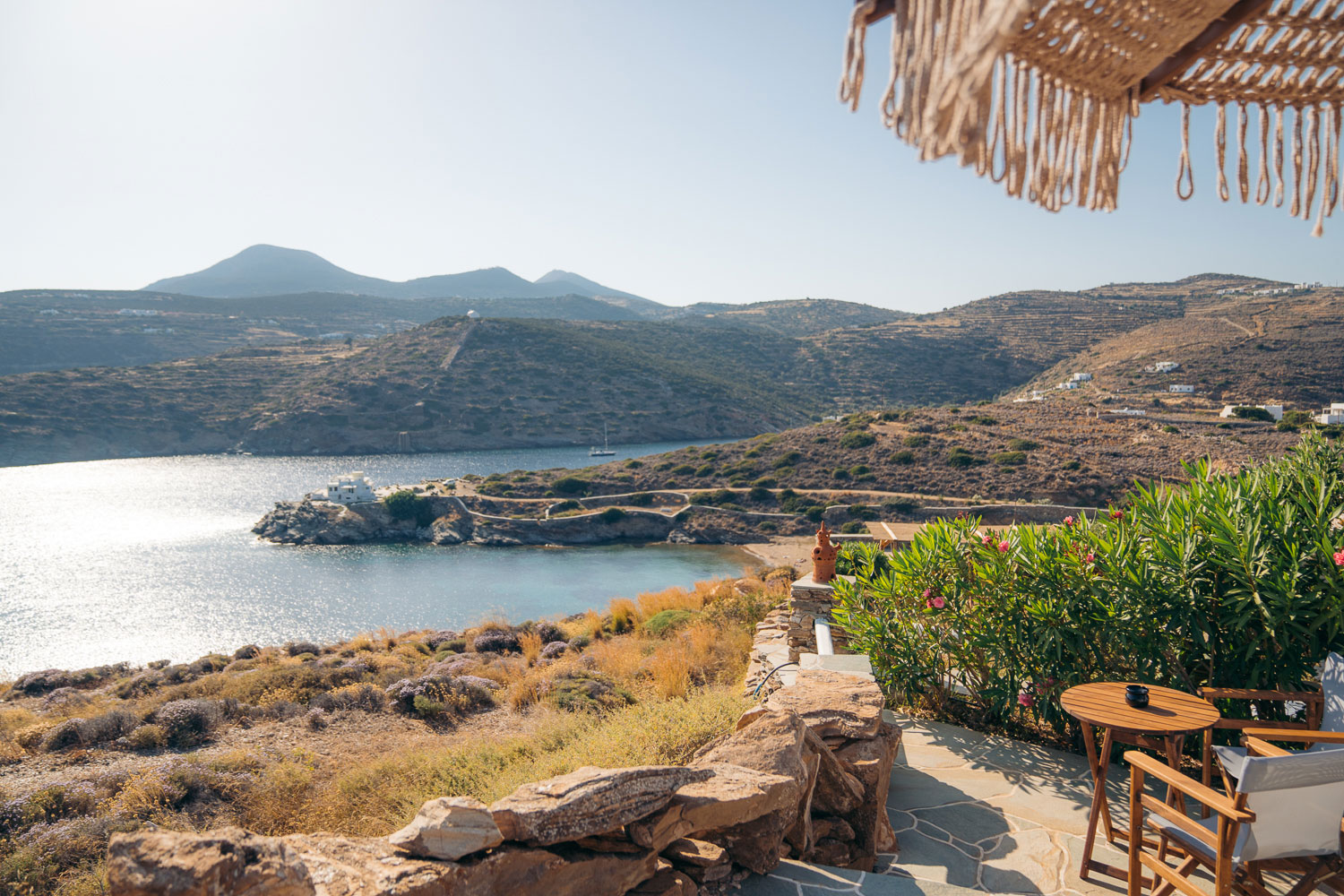 Large patio with sea view at Thimari traditional house at Kavos