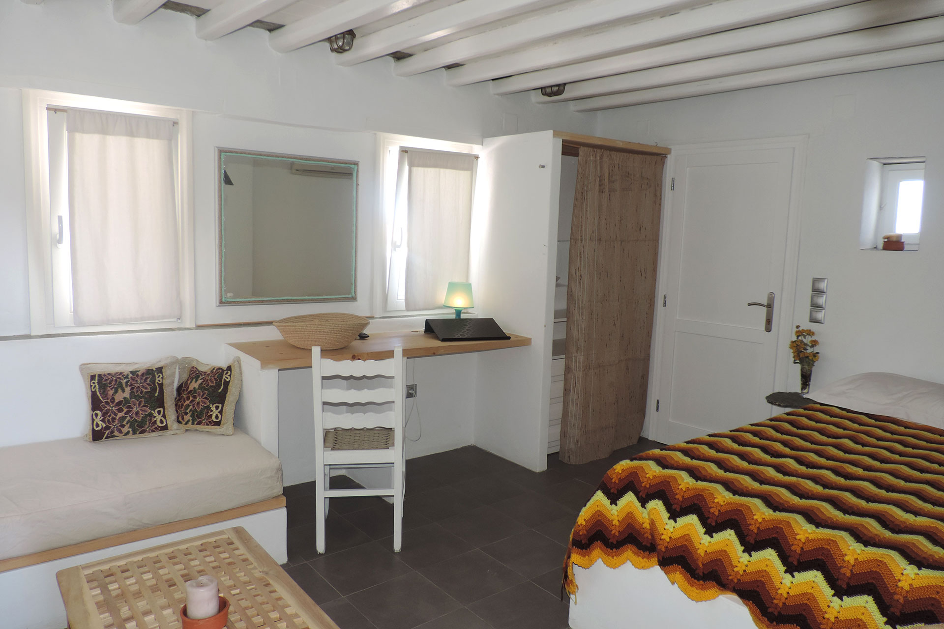 Kitchen and sitting area of the Thimari traditional house at Kavos
